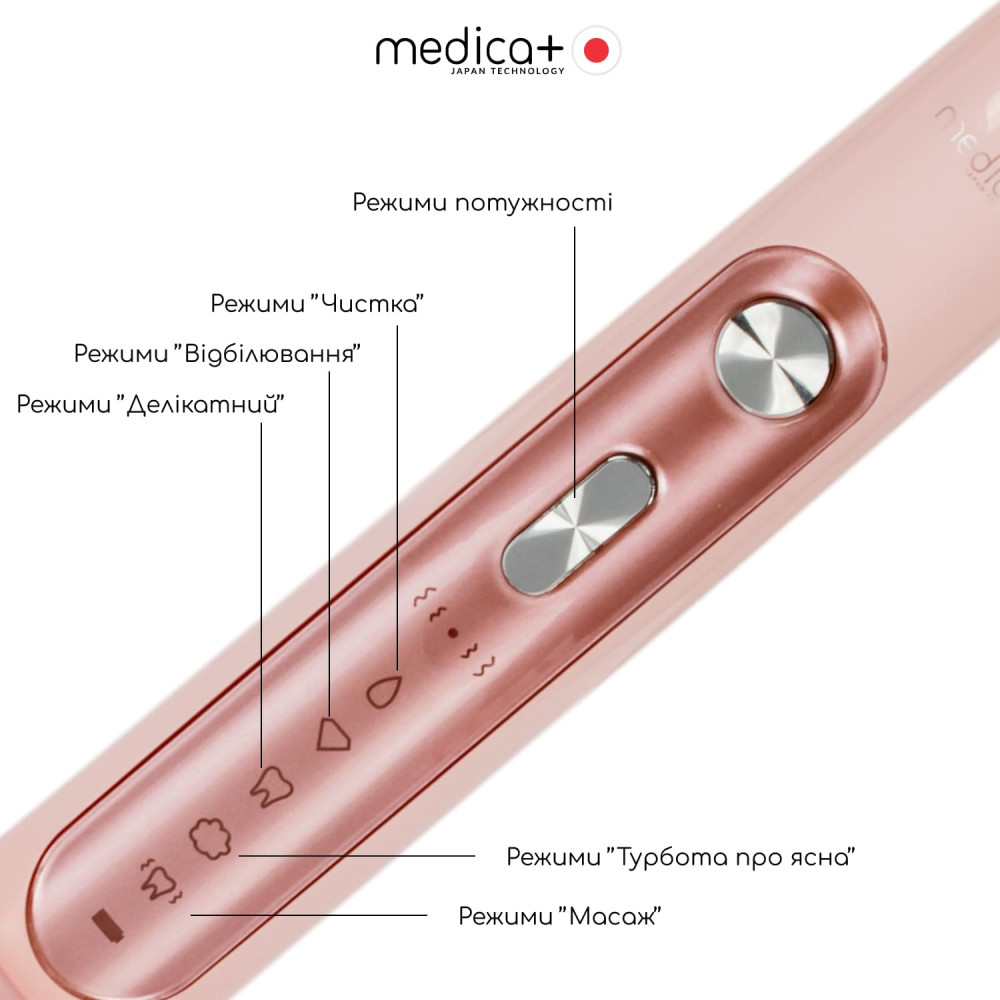 Ультразвуковая зубная щетка MEDICA+ PROBRUSH 9.0 pink + насадки (6 шт) (Japan)