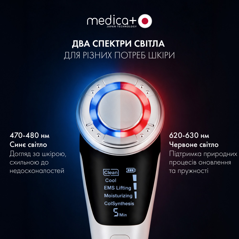 Мікрострумовий RF Lifting Масажер для обличчя Skin Lifting 7.0 White - EMS, LED (Japan)