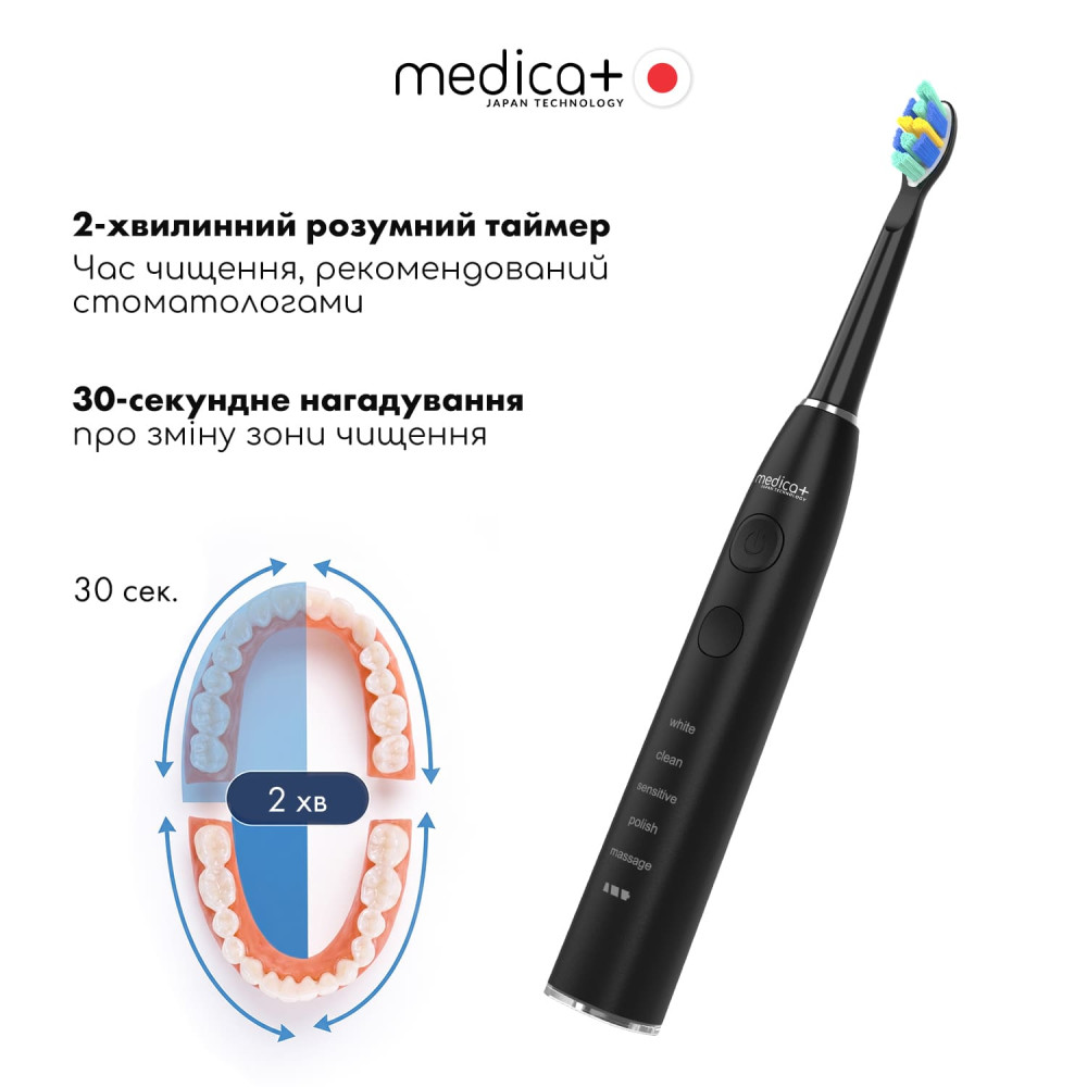 Ультразвуковая зубная щетка MEDICA+ PROBRUSH 8.0 Black