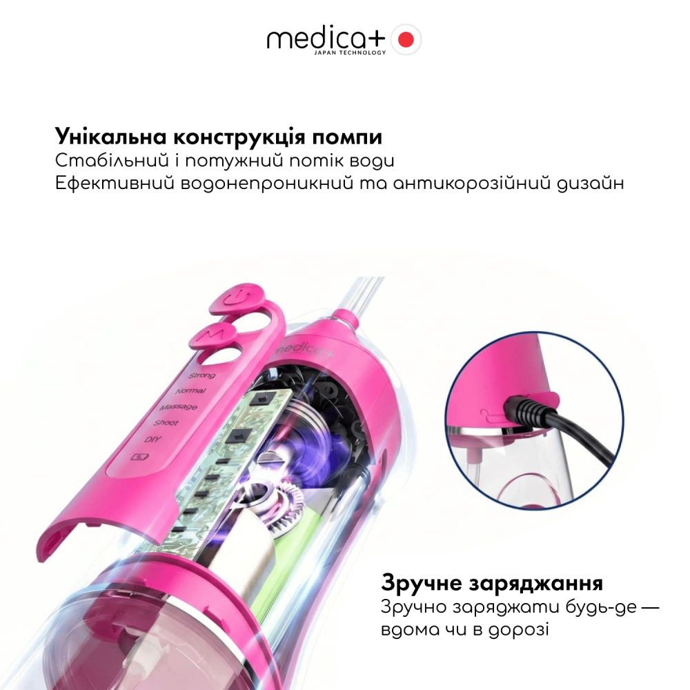 Портативний іригатор MEDICA+ WaterPuls 8.0 Fuchsia