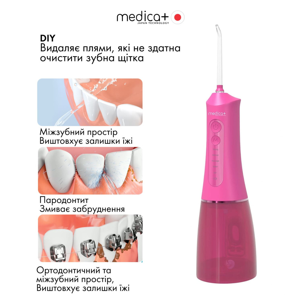Портативний іригатор MEDICA+ WaterPuls 8.0 Fuchsia
