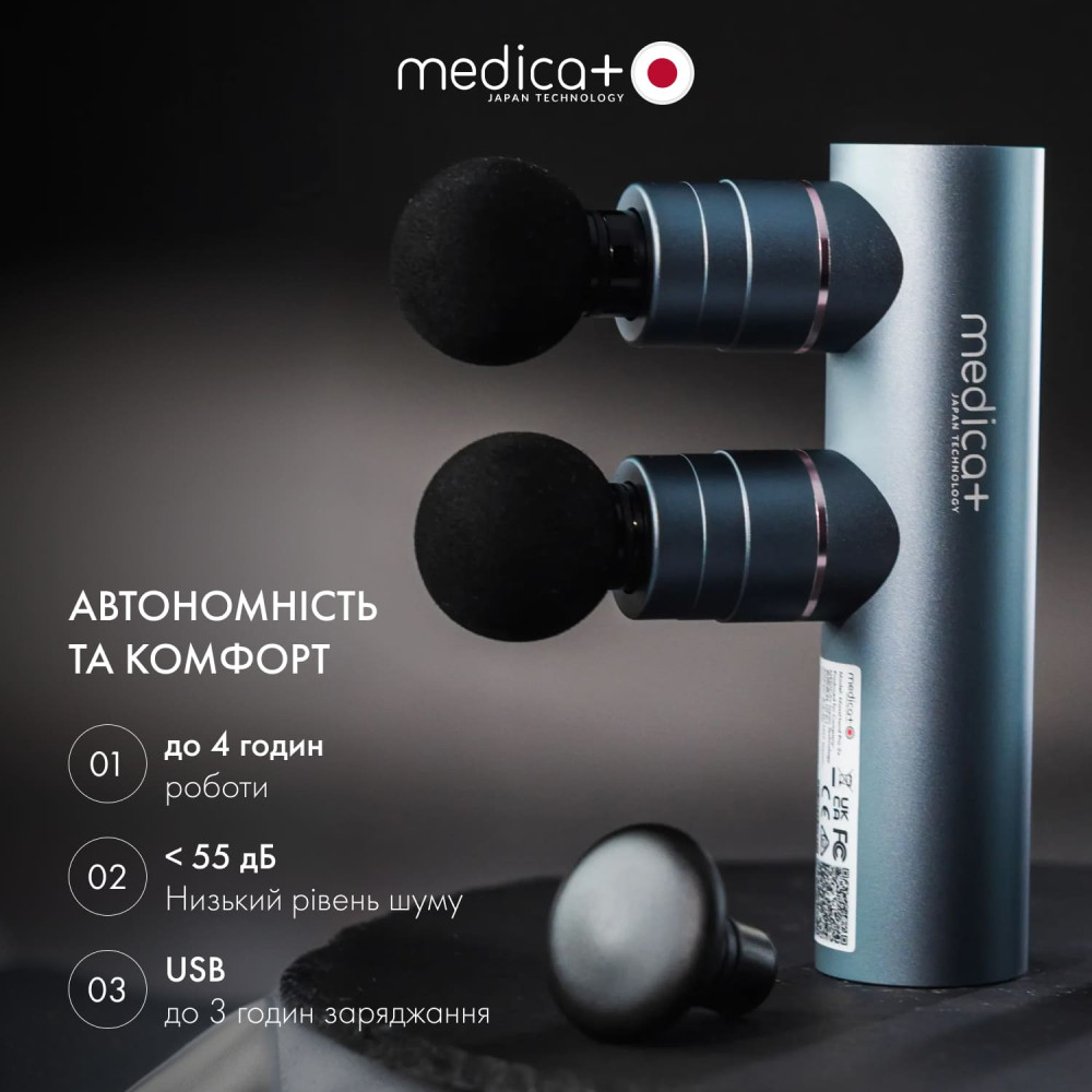 Перкусійний масажер MEDICA+ MassHand Pro 2Х (Japan)
