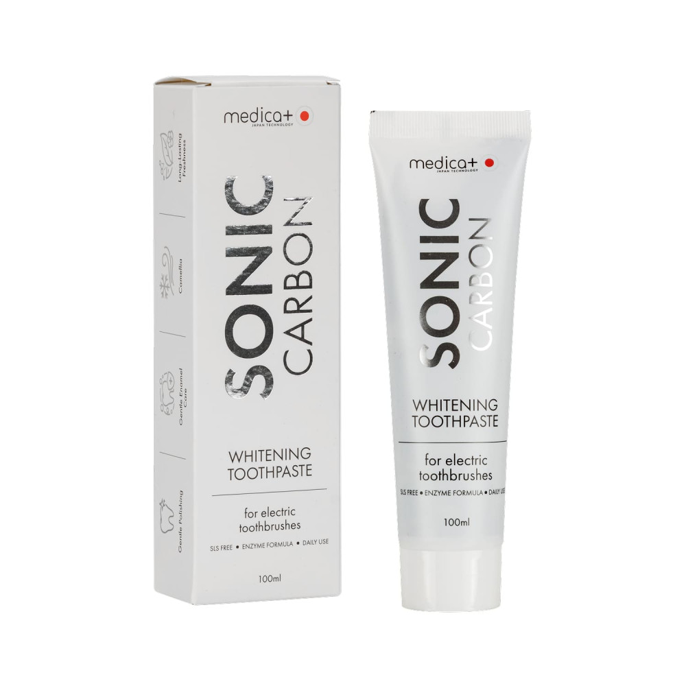 Отбеливающая зубная паста MEDICA+ Sonic-Carbon, 100 мл (для электрических зубных щеток)